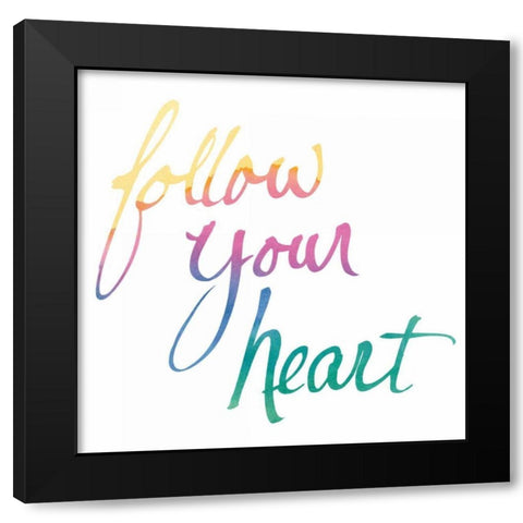 Colorburst II Heart White Sq Black Modern Wood Framed Art Print by Schick, Mike