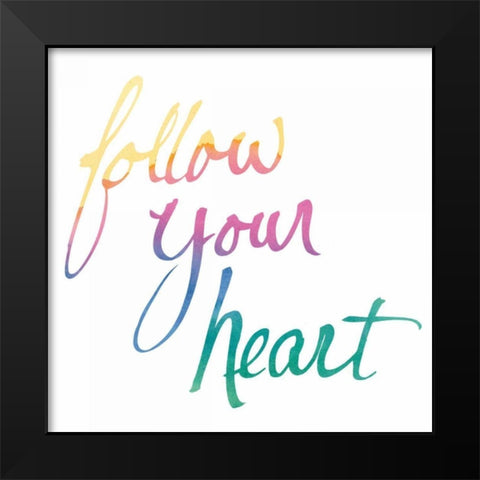 Colorburst II Heart White Sq Black Modern Wood Framed Art Print by Schick, Mike