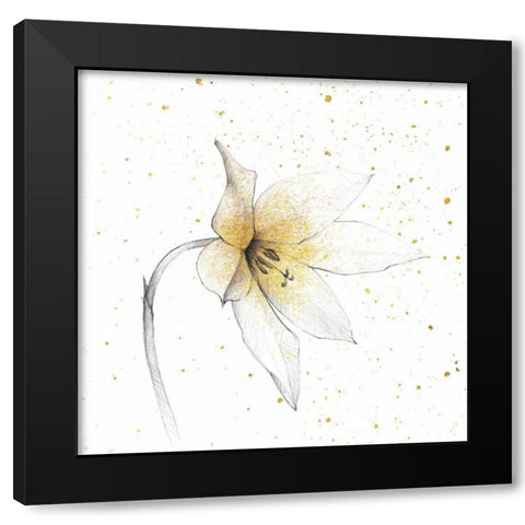 Gilded Graphite Floral VIII Black Modern Wood Framed Art Print by Tillmon, Avery