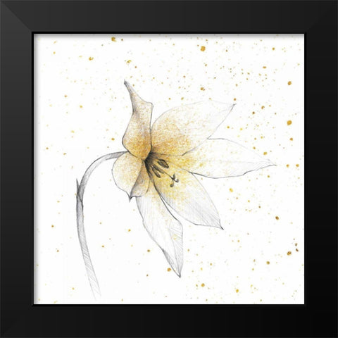 Gilded Graphite Floral VIII Black Modern Wood Framed Art Print by Tillmon, Avery