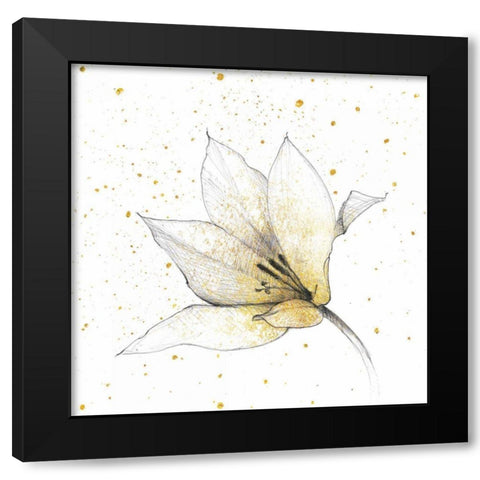 Gilded Graphite Floral IX Black Modern Wood Framed Art Print by Tillmon, Avery