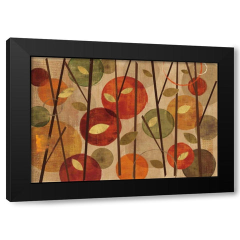 Modern Forest Circles Spice Black Modern Wood Framed Art Print with Double Matting by Charron, Veronique