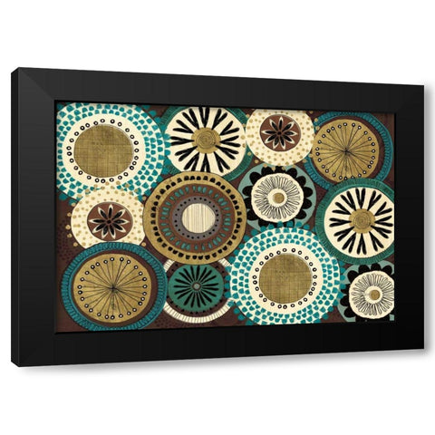 Spice Road I Blue Black Modern Wood Framed Art Print with Double Matting by Charron, Veronique