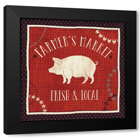 Little Red Farm II Black Modern Wood Framed Art Print with Double Matting by Charron, Veronique