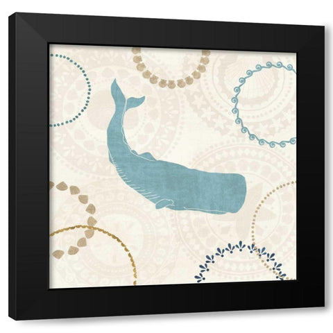 Undersea Blue III Black Modern Wood Framed Art Print with Double Matting by Charron, Veronique