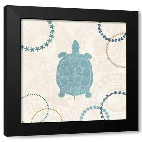 Undersea Blue IV Black Modern Wood Framed Art Print with Double Matting by Charron, Veronique