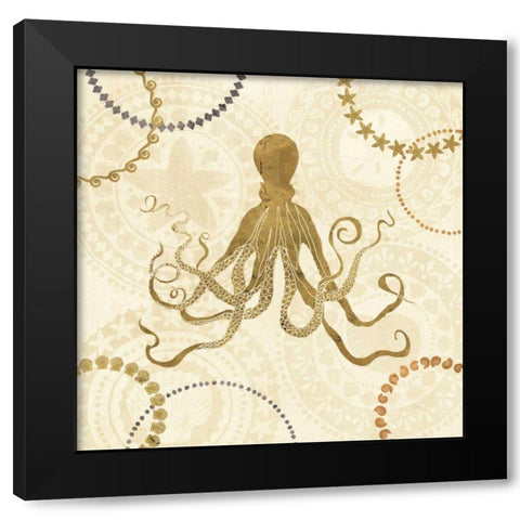 Undersea Gold I Black Modern Wood Framed Art Print with Double Matting by Charron, Veronique