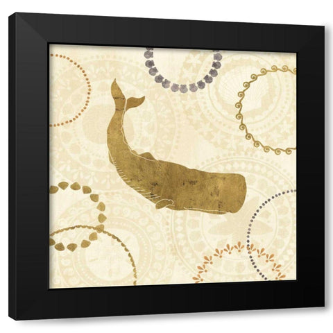 Undersea Gold III Black Modern Wood Framed Art Print by Charron, Veronique