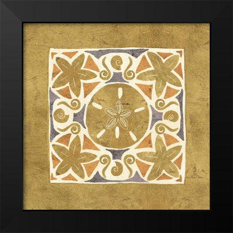 Undersea Gold Tile I Black Modern Wood Framed Art Print by Charron, Veronique