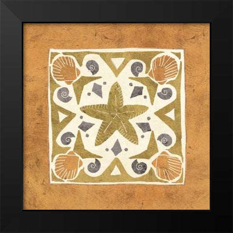 Undersea Gold Tile III Black Modern Wood Framed Art Print by Charron, Veronique