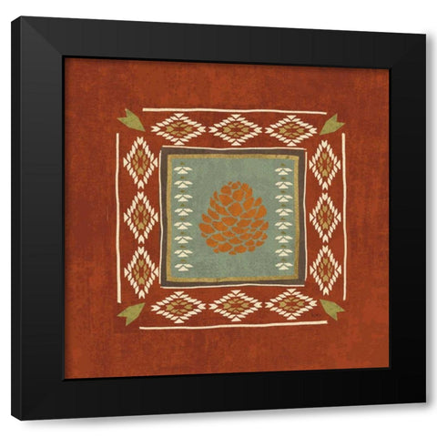 Lodge Resort Tile IV Black Modern Wood Framed Art Print with Double Matting by Charron, Veronique