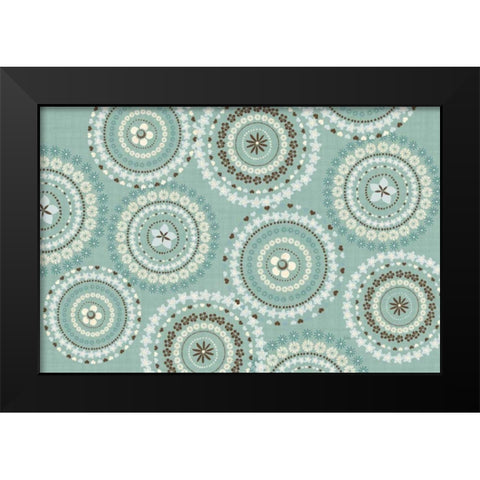 Song Birds V Aqua Black Modern Wood Framed Art Print by Charron, Veronique