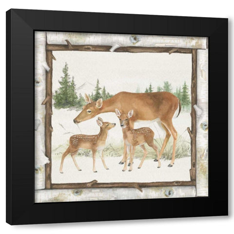 Family Cabin II Black Modern Wood Framed Art Print with Double Matting by Grove, Beth