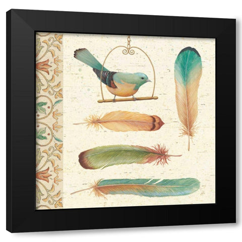 Feather Tales I Black Modern Wood Framed Art Print with Double Matting by Brissonnet, Daphne