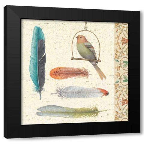 Feather Tales II Black Modern Wood Framed Art Print with Double Matting by Brissonnet, Daphne