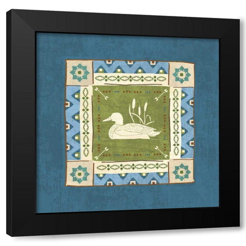 Lake Retreat Tile II Black Modern Wood Framed Art Print by Charron, Veronique