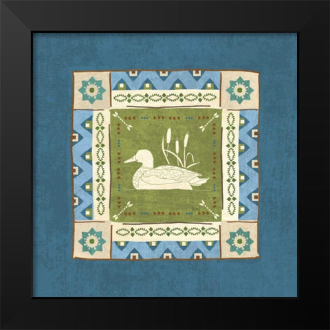 Lake Retreat Tile II Black Modern Wood Framed Art Print by Charron, Veronique