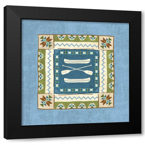 Lake Retreat Tile III Black Modern Wood Framed Art Print by Charron, Veronique