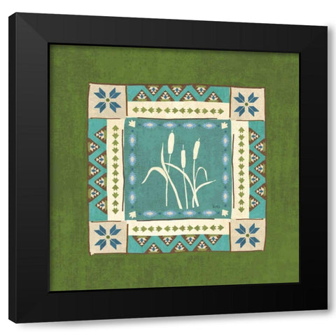 Lake Retreat Tile IV Black Modern Wood Framed Art Print by Charron, Veronique