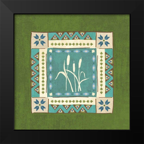 Lake Retreat Tile IV Black Modern Wood Framed Art Print by Charron, Veronique