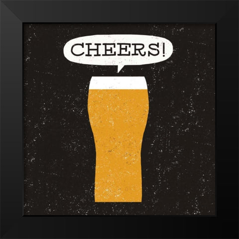 Craft Beer Cheers Black Modern Wood Framed Art Print by Mullan, Michael