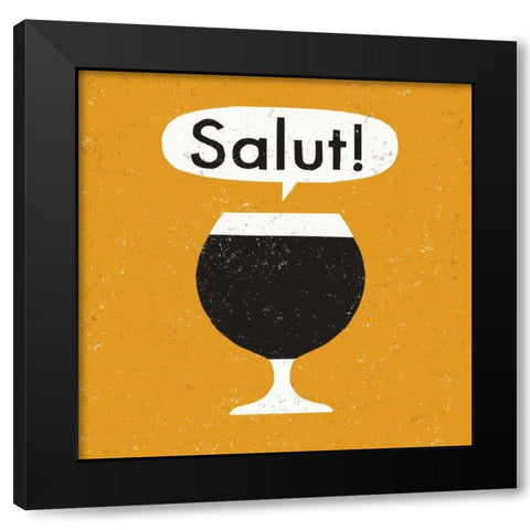 Craft Beer Salut Black Modern Wood Framed Art Print by Mullan, Michael