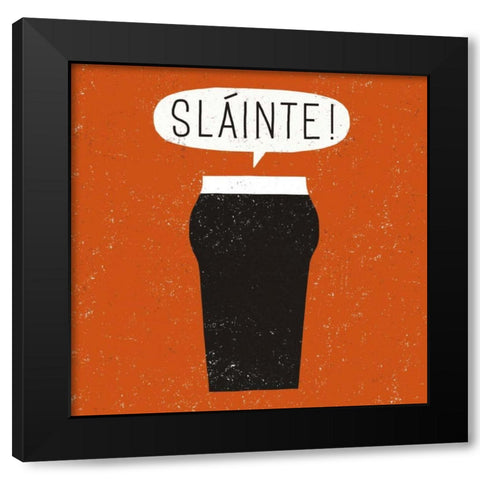 Craft Beer Slainte Black Modern Wood Framed Art Print by Mullan, Michael
