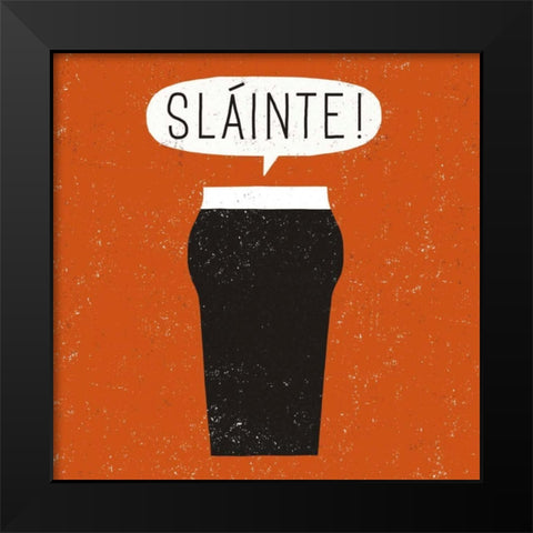 Craft Beer Slainte Black Modern Wood Framed Art Print by Mullan, Michael
