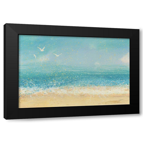 Splatter Beach I Black Modern Wood Framed Art Print by Wiens, James