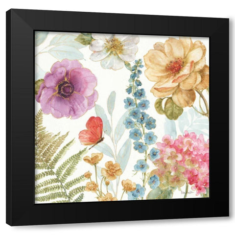 Rainbow Seeds Flowers III Black Modern Wood Framed Art Print with Double Matting by Audit, Lisa