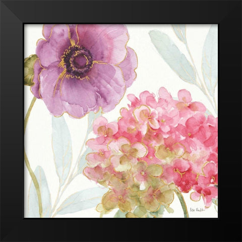 Rainbow Seeds Flowers V Black Modern Wood Framed Art Print by Audit, Lisa