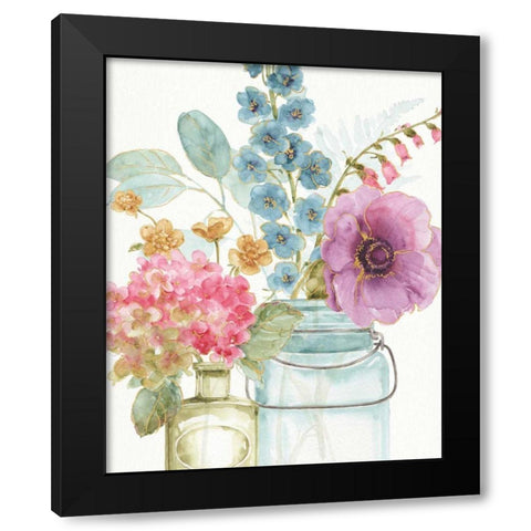 Rainbow Seeds Flowers VIII Black Modern Wood Framed Art Print with Double Matting by Audit, Lisa