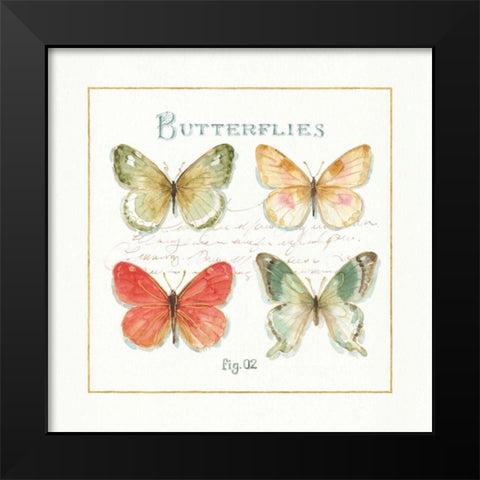 Rainbow Seeds Butterflies III Black Modern Wood Framed Art Print by Audit, Lisa