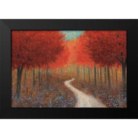 Forest Pathway Black Modern Wood Framed Art Print by Wiens, James