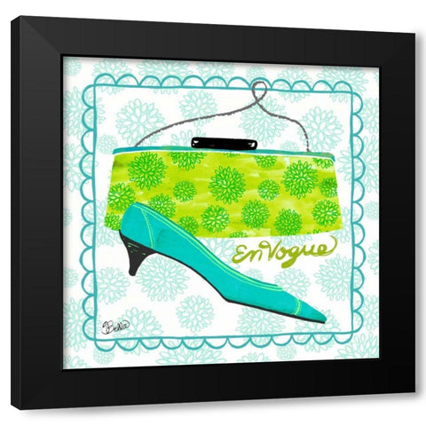 En Vogue Vintage Fashion Black Modern Wood Framed Art Print with Double Matting by Studio Bella