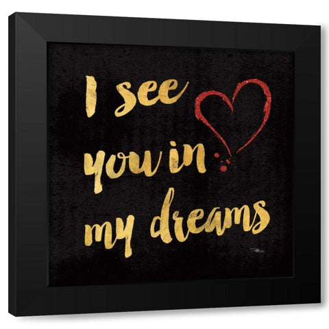 Goodnight I Dark Black Modern Wood Framed Art Print with Double Matting by Pela Studio