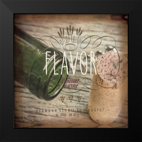 Wine Collage II Black Modern Wood Framed Art Print by Pela Studio