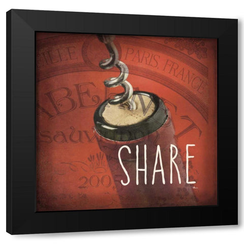 Wine Collage III Black Modern Wood Framed Art Print by Pela Studio