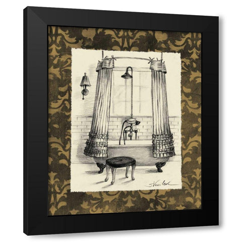 Elegant Bath I Black Modern Wood Framed Art Print by Vassileva, Silvia