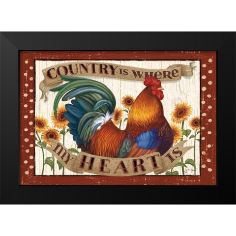 Country Heart I Dots Black Modern Wood Framed Art Print by Penner, Janelle