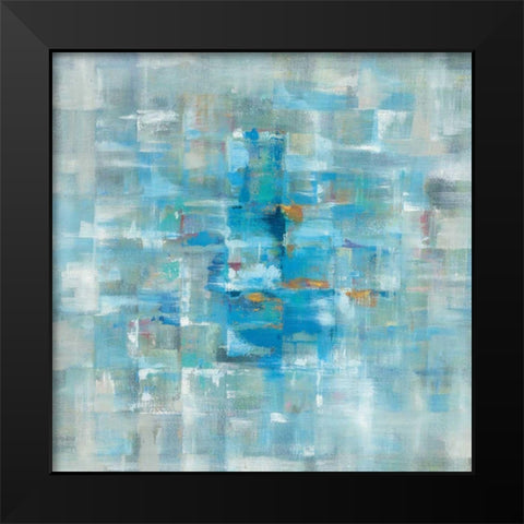 Abstract Squares Black Modern Wood Framed Art Print by Nai, Danhui