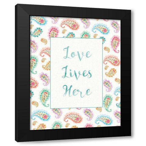 Rainbow Seeds Love Lives Black Modern Wood Framed Art Print with Double Matting by Audit, Lisa