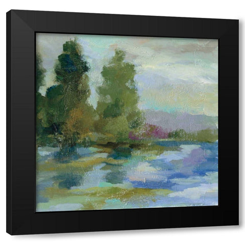 Sunrise at the Lake I Black Modern Wood Framed Art Print by Vassileva, Silvia