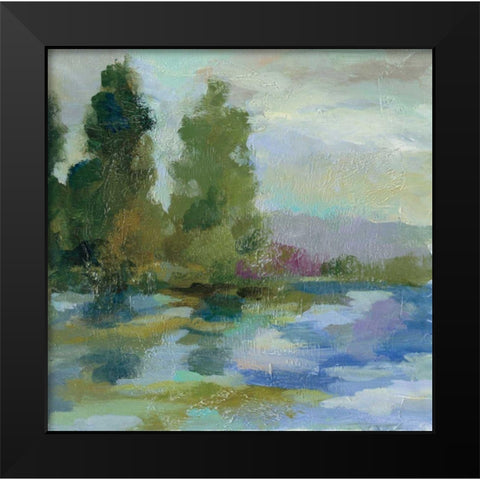 Sunrise at the Lake I Black Modern Wood Framed Art Print by Vassileva, Silvia