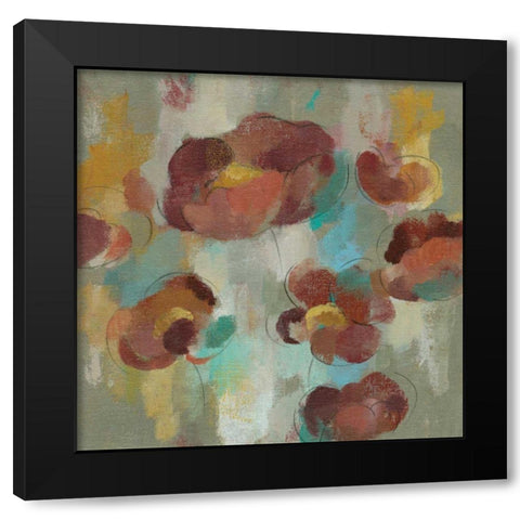 Marsala Blooms III Black Modern Wood Framed Art Print with Double Matting by Vassileva, Silvia