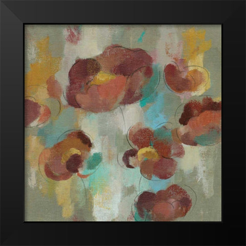 Marsala Blooms III Black Modern Wood Framed Art Print by Vassileva, Silvia