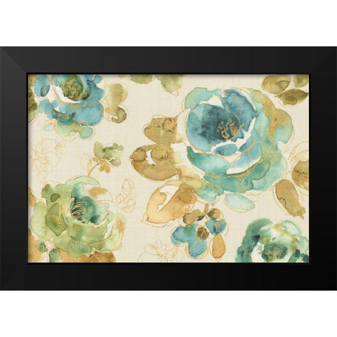 My Greenhouse Roses I Linen Black Modern Wood Framed Art Print by Audit, Lisa