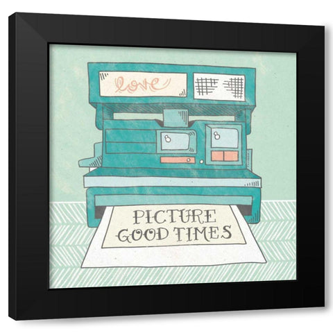 Retro Polaroid Gray Black Modern Wood Framed Art Print by Urban, Mary