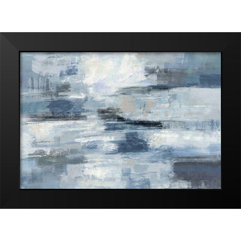 Clear  Water Indigo and Gray Black Modern Wood Framed Art Print by Vassileva, Silvia