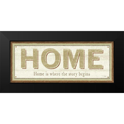 Home Black Modern Wood Framed Art Print by Pela